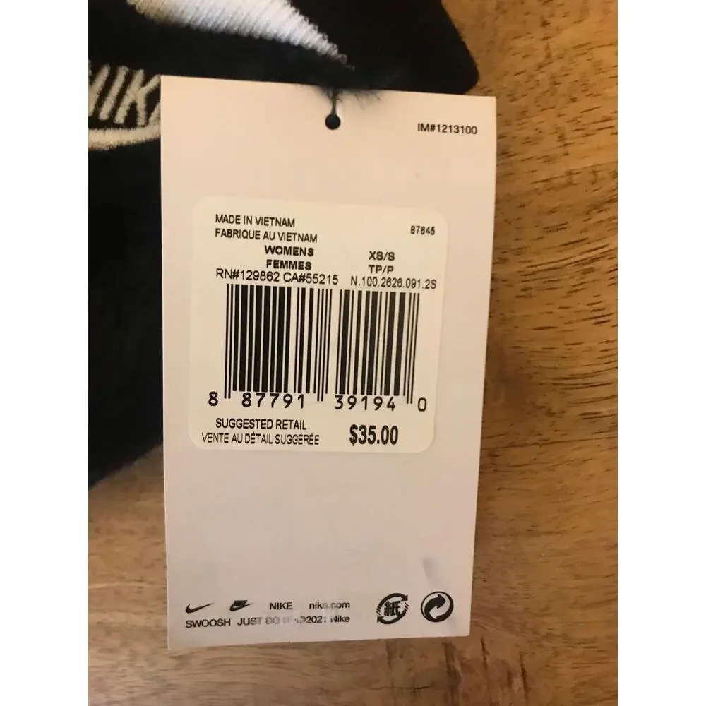 Nike Womens Black White Faux Fur Mittens XS/S